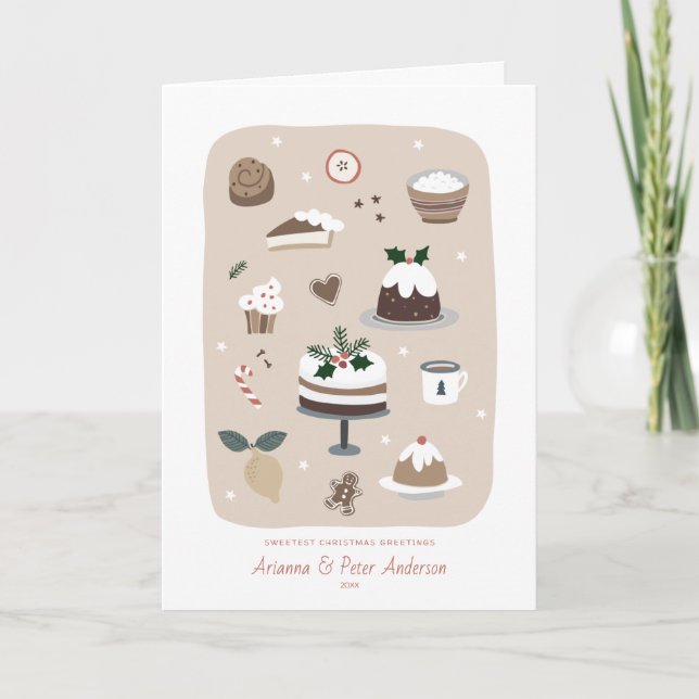Nordic Christmas Holiday Desserts Card (Front)