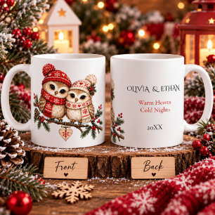 Nordic Christmas Owl Couple Winter Love Romance Coffee Mug