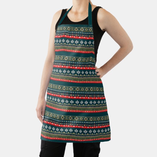 Nordic christmas pattern apron (Insitu)