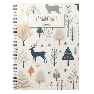 Nordic Christmas Pattern Personalized Notebook