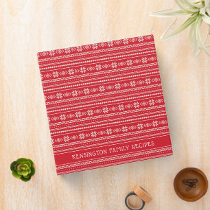Nordic Christmas   Red Snowflake Holiday Recipe Binder