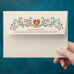Nordic Christmas Rosemaling  Envelope