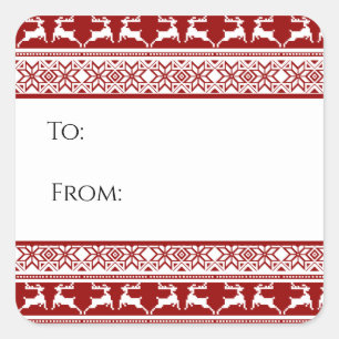 Nordic Christmas Scandinavian Reindeer Gift Tag