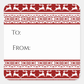 Nordic Christmas Scandinavian Reindeer Gift Tag