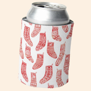 Nordic Christmas Stocking Can Cooler