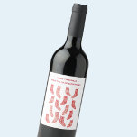 Nordic Christmas Stockings Red and White Pattern Wine Label<br><div class="desc">Warm winter Nordic Christmas stockings in red and white for a cosy Scandinavian vibe.
"Merry Christmas from the Charleson Family"
Change the text to customize.</div>