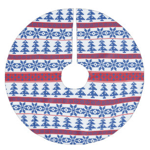 Nordic Christmas Trees Brushed Polyester Tree Skirt