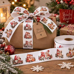 Nordic Christmas Woodland Scandinavian Winter Grosgrain Ribbon