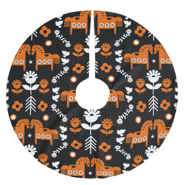 Nordic Data Horse Home Decor  Brushed Polyester Tree Skirt (Front)