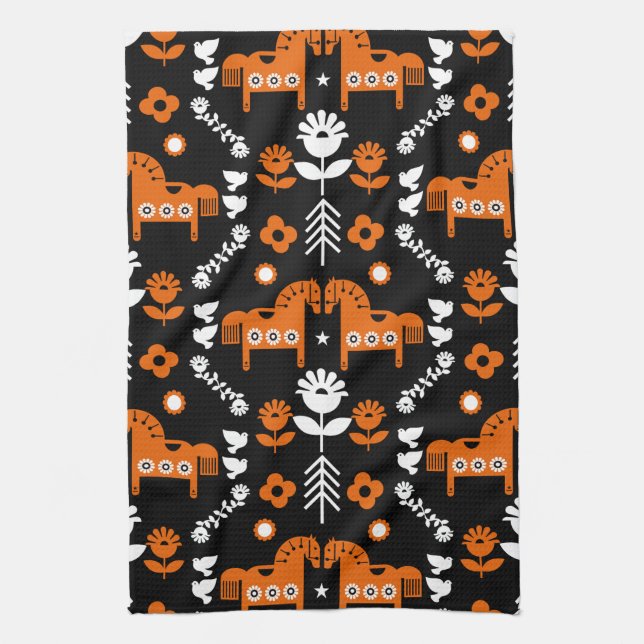 Nordic Data Horse Home Decor  Kitchen Towel (Vertical)