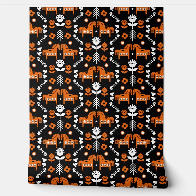 Nordic Data Horse Home Decor  Wallpaper (Unrolling)