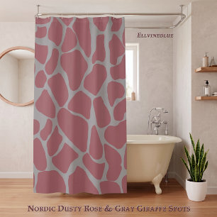 Nordic Dusty Rose Grey Giraffe Animal Print