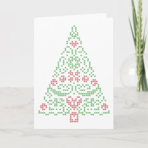 Nordic embroidery Christmas design card customize