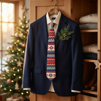 Nordic Fair Isle Christmas Gift Necktie
