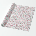 Nordic Folk Art Berry Branches Red Blue Christmas Wrapping Paper<br><div class="desc">Classic festive Christmas and holidays wrapping paper featuring an elegant illustration of berry branches in red and blue in Scandinavian Folk art Style</div>