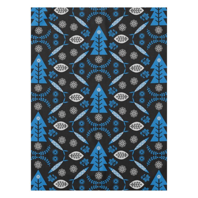 Nordic Folk Art Fish Tablecloth (Front)