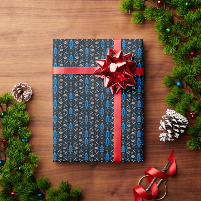 Nordic Folk Art Fish Wrapping Paper (Holiday Gift)