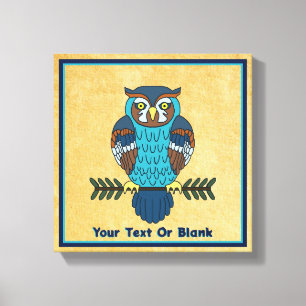Nordic Folk Art Owl Canvas Print
