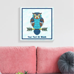 Nordic Folk Art Owl Canvas Print