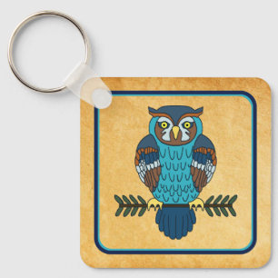 Nordic Folk Art Owl Keychain