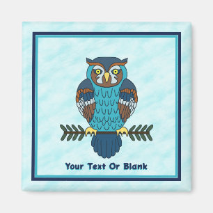Nordic Folk Art Owl Magnet