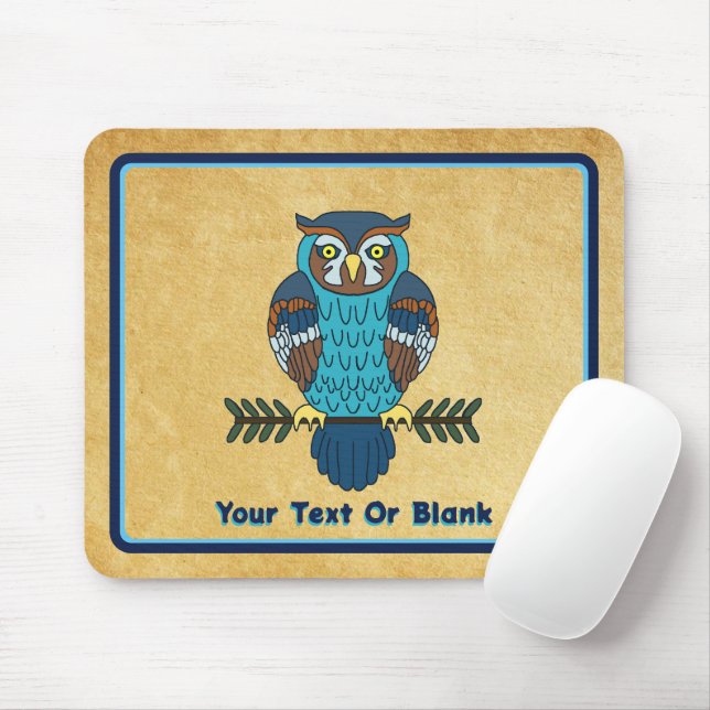 Nordic Folk Art Owl Mouse Pad (With Mouse)