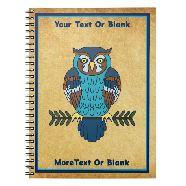 Nordic Folk Art Owl Notebook (Front)