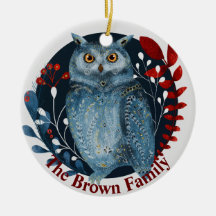 Nordic Folk Art Owl, Woodland Animal Folk Art