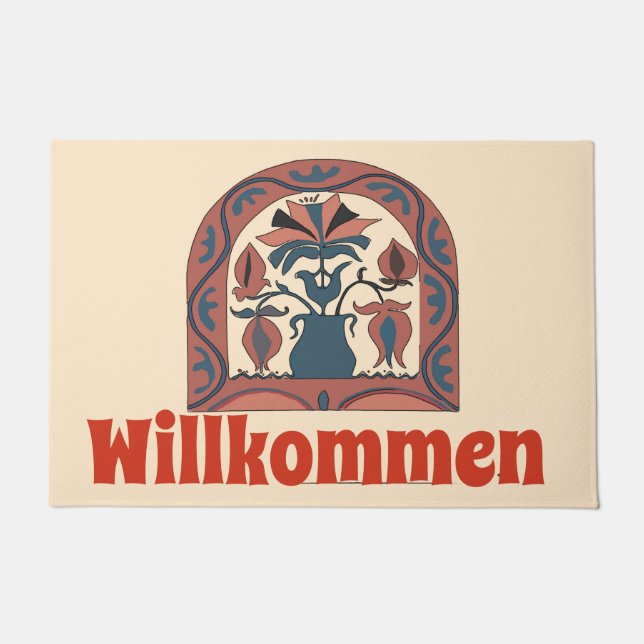 Nordic Folk Art, Personalize Floor Mat (Front)