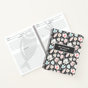 Nordic Folk Art Tableware Personalized Recipe Notebook