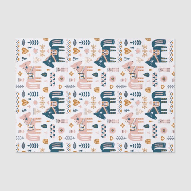 Nordic Folkart Horse Tissue Paper (Front)