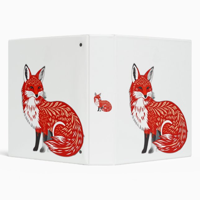 Nordic Fox with Leaf Patterns Binder (Background)