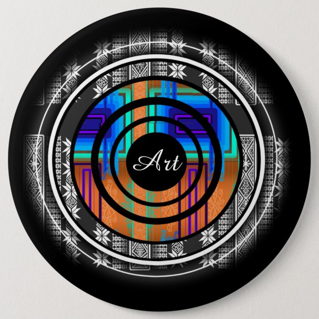 Nordic Future Monogram 6 Inch Round Button (Front)