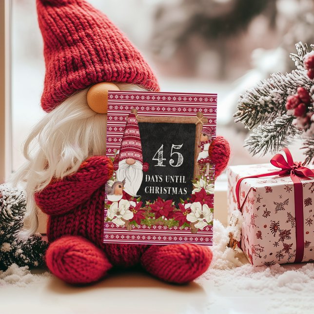 Nordic Gnome Days Until Christmas Countdown Holiday Card (Creator Uploaded)