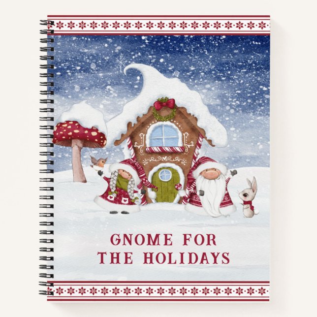 Nordic Gnome for the Holidays Spiral Notebook (Front)