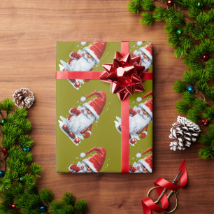 Nordic Gnome Holding A Glass Of Pomegranate Juice Wrapping Paper