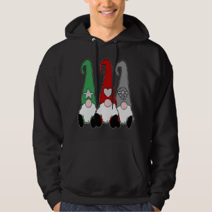 Nordic Gnome Red Grey Hat Christmas Swedish Tomte Hoodie