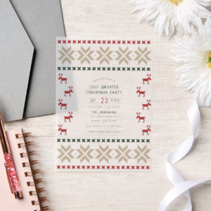 Nordic Hearth Ugly Sweater Christmas Party Vellum Invitations