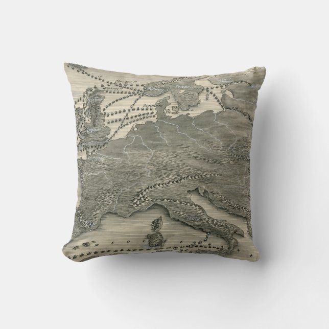 Nordic Invasions Throw Pillow (Front)
