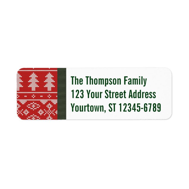 Nordic Knit | Fair Isle Return Address Labels (Front)