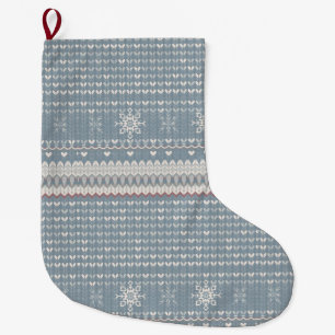 Nordic Knit Pet Stocking with Snowflakes & Paws