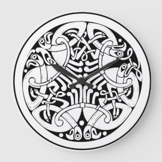 Nordic Knotwork – Viking Mythology Art Large Clock