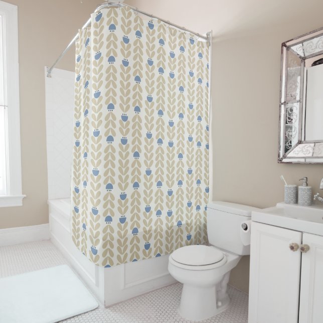 Nordic Laurel Floral Stripe Pattern (In Situ)