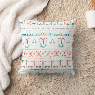 Nordic Light Winter Pattern Throw Pillow