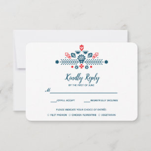 Nordic Love   Wedding RSVP with meal choise Card