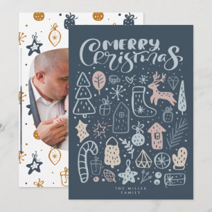 Nordic Merry Christmas Family Photo Christmas Holiday Card