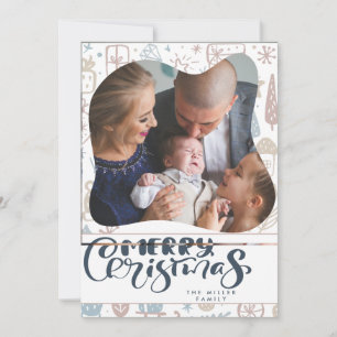 Nordic Merry Christmas Family Photo Christmas Holiday Card