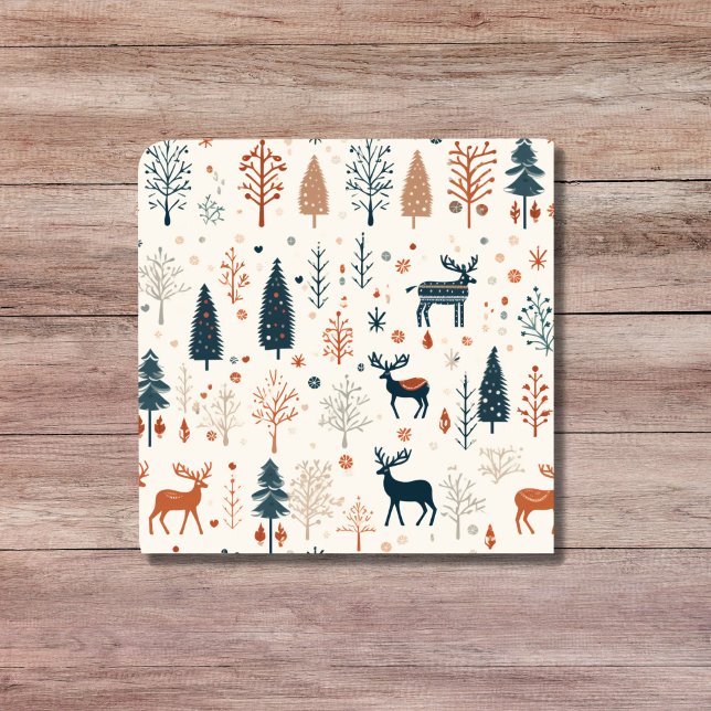 Nordic Minimalist Reindeer Beige Scandinavian Tile (Nordic Minimalist Reindeer Beige Scandinavian Ceramic Tile)