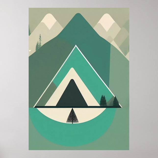 Nordic Mountain : Poster Abstrait pour décoration (Devant)