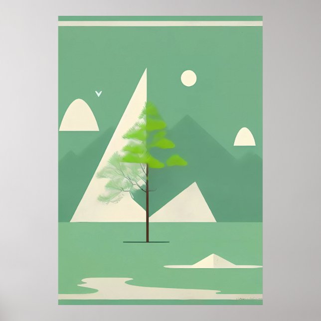 Nordic Mountain : Poster Abstrait pour décoration (Devant)